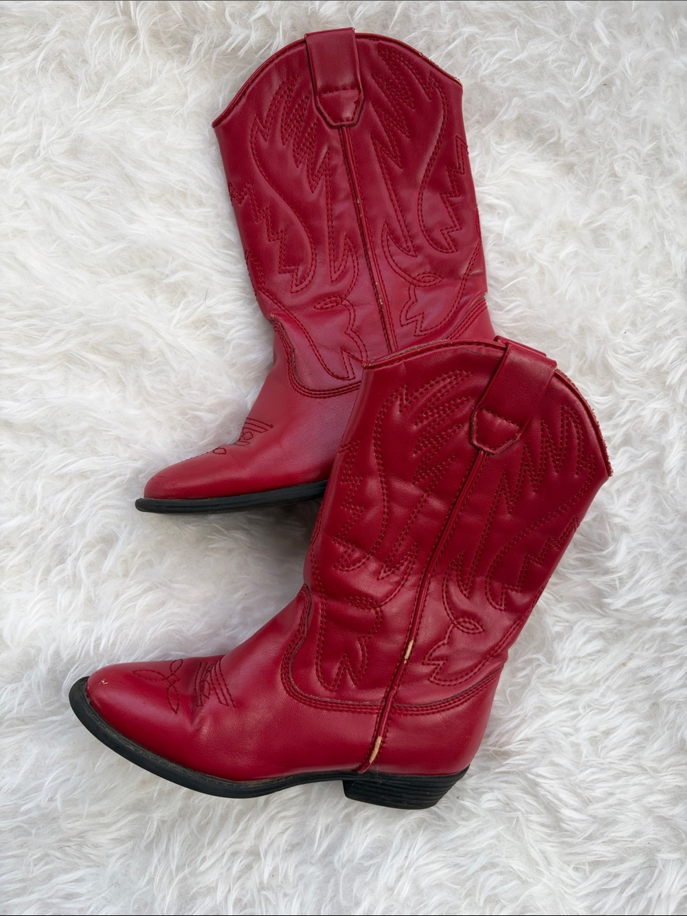 Kids Red Western Cowboy Boots